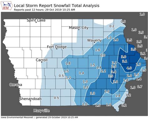 Dec 29, 2021 · Published: Dec. 28, 2021 at 4:12 PM PST. CEDAR RAPIDS, Iowa (KCRG) - We had our first snowfall of the season for much of Eastern Iowa on Tuesday. Totals ranged from 1.5 to 4.5 inches across the ... 
